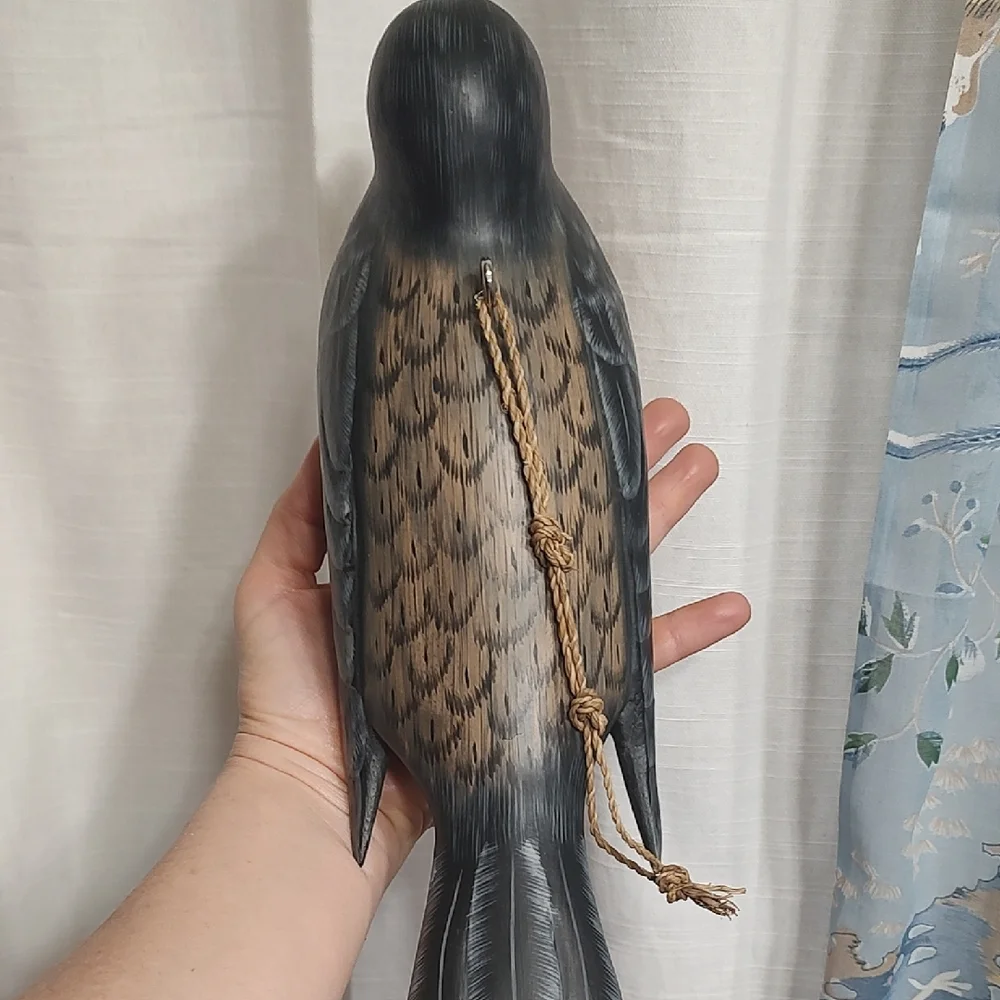 Decorative Bird Figurine - Black and Brown